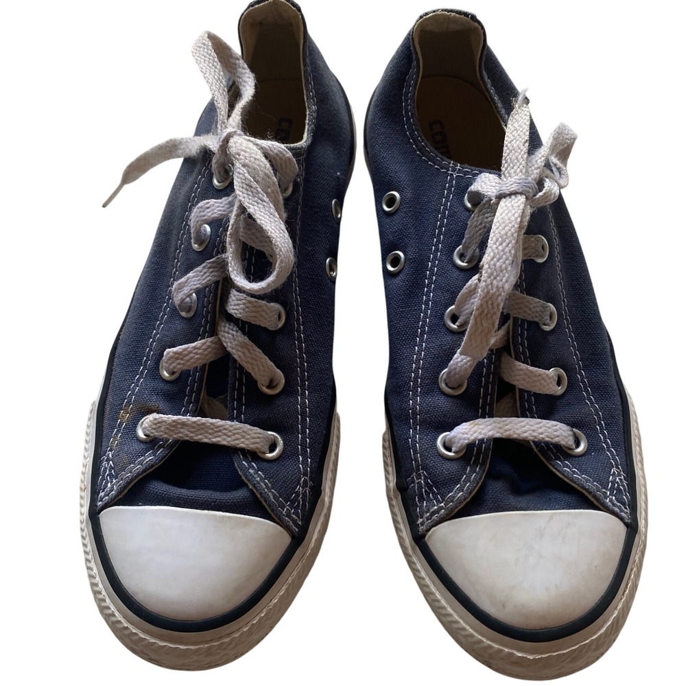 Converse All Star Sneakers Canvas Low Top Casual Shoe Kid Size 3 Play Blue White